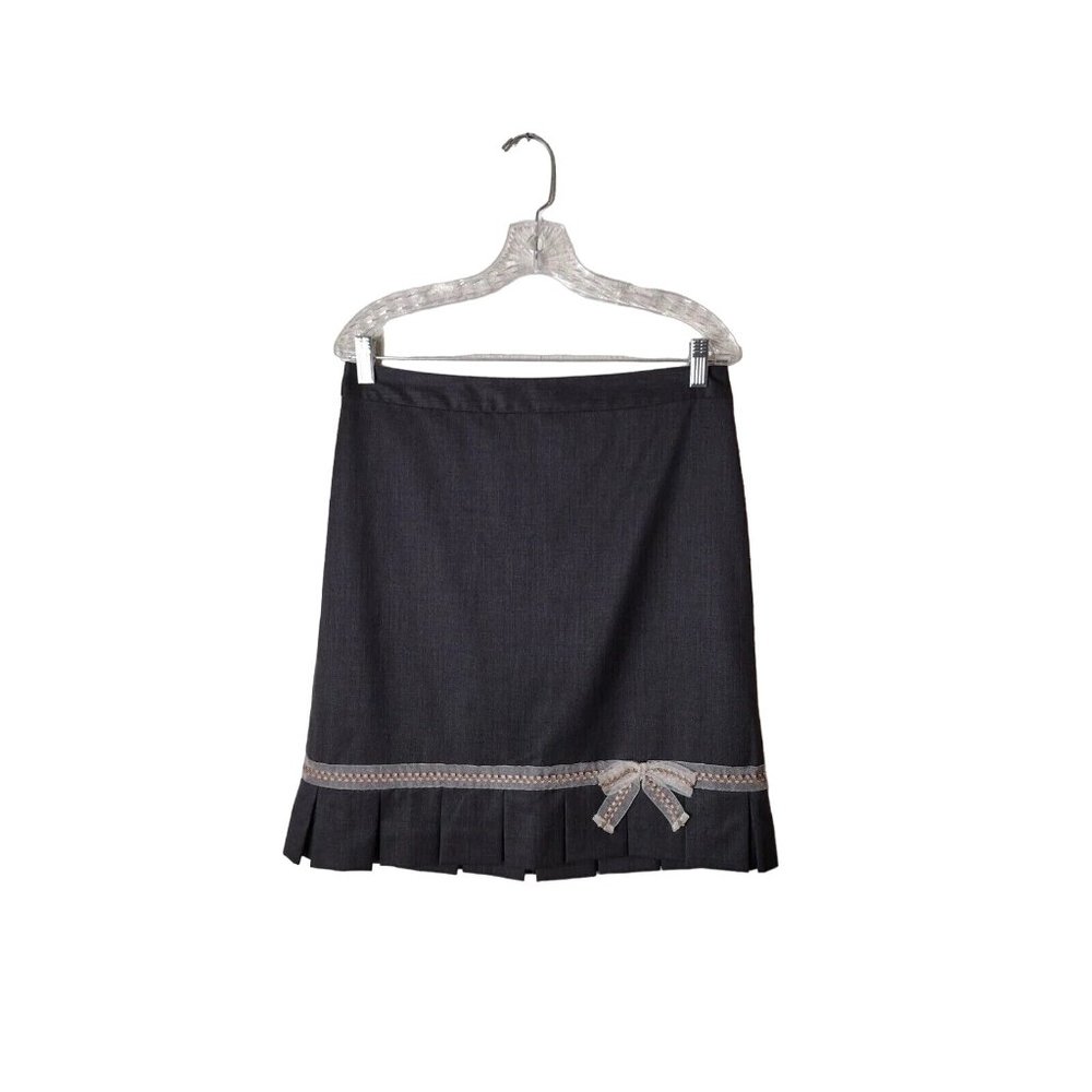 Banana Republic Skirt Womens 8P Mini Flapper Gray Wool Blend Lined
